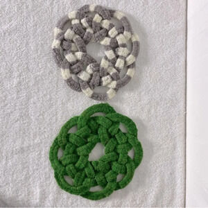 Vintage  Crochet Pot Holders Trivets x 2